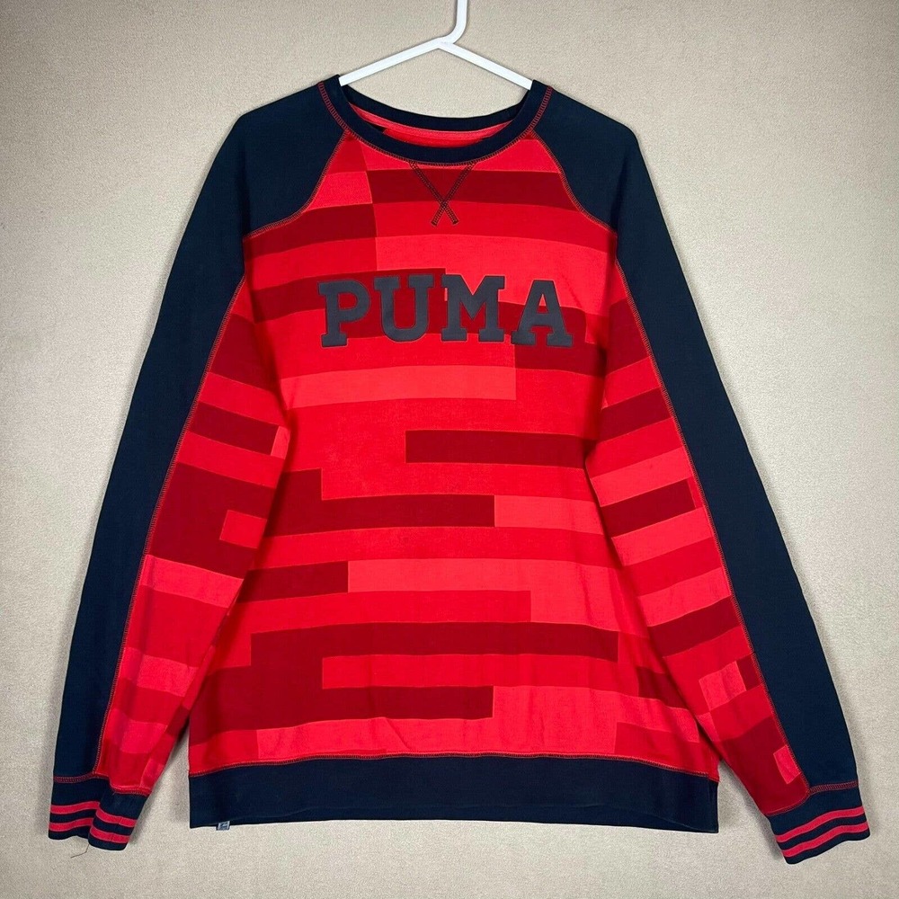 Puma Shirt Adult XXL‎ Red/Black Pullover Sweatshirt Jumper Logo Spell Out Mens